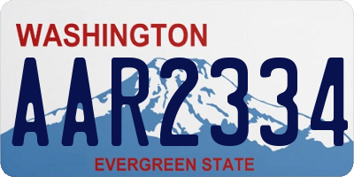 WA license plate AAR2334