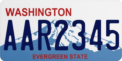 WA license plate AAR2345