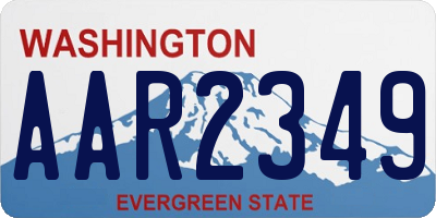 WA license plate AAR2349