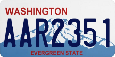 WA license plate AAR2351