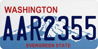 WA license plate AAR2355