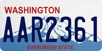 WA license plate AAR2361