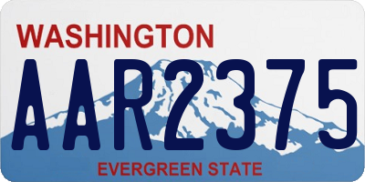 WA license plate AAR2375