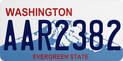 WA license plate AAR2382