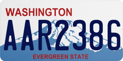 WA license plate AAR2386