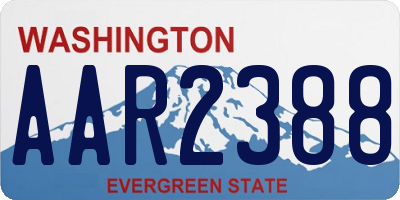 WA license plate AAR2388