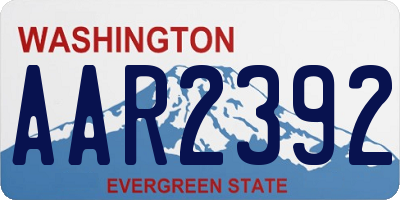 WA license plate AAR2392