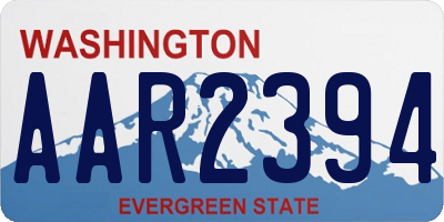 WA license plate AAR2394