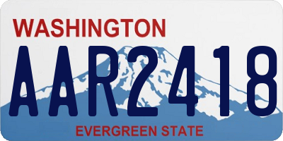 WA license plate AAR2418