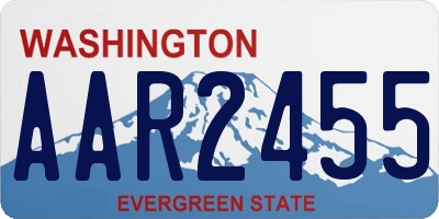 WA license plate AAR2455