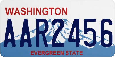 WA license plate AAR2456