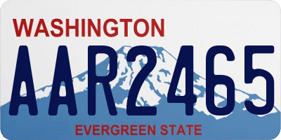 WA license plate AAR2465