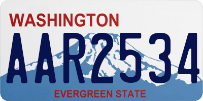 WA license plate AAR2534
