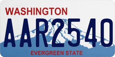 WA license plate AAR2540
