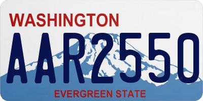 WA license plate AAR2550