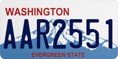 WA license plate AAR2551