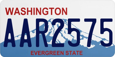 WA license plate AAR2575