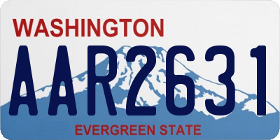 WA license plate AAR2631
