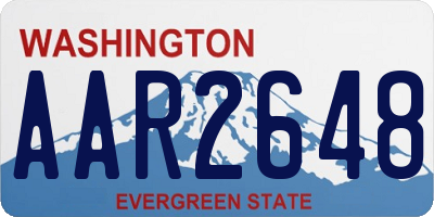 WA license plate AAR2648
