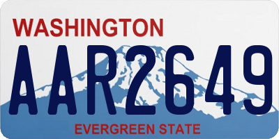 WA license plate AAR2649