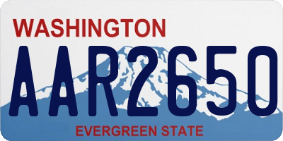 WA license plate AAR2650