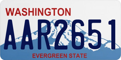WA license plate AAR2651