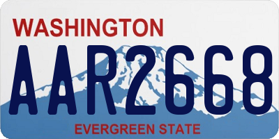 WA license plate AAR2668