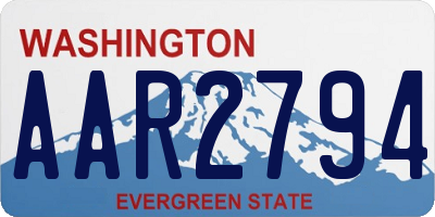 WA license plate AAR2794