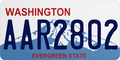 WA license plate AAR2802
