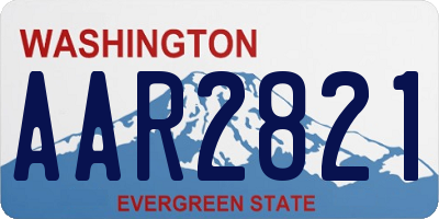 WA license plate AAR2821