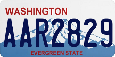 WA license plate AAR2829