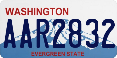 WA license plate AAR2832