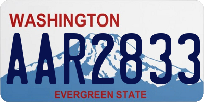 WA license plate AAR2833