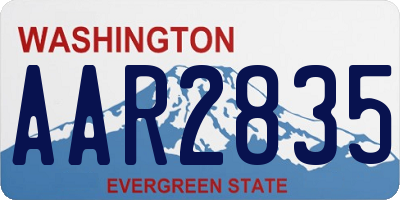 WA license plate AAR2835