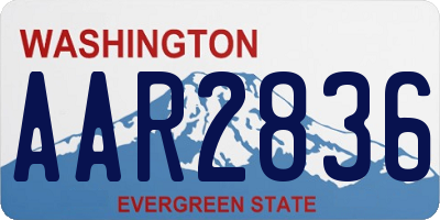 WA license plate AAR2836