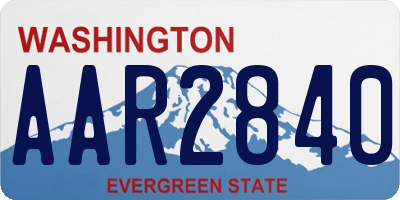 WA license plate AAR2840