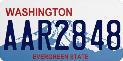 WA license plate AAR2848