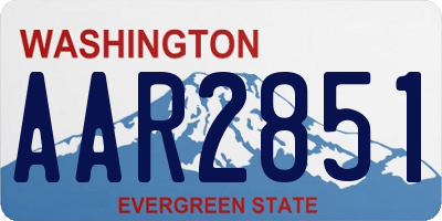 WA license plate AAR2851