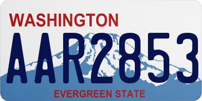 WA license plate AAR2853