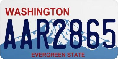 WA license plate AAR2865