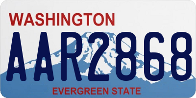 WA license plate AAR2868