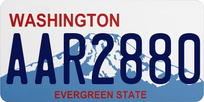 WA license plate AAR2880