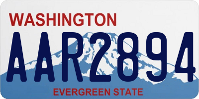 WA license plate AAR2894