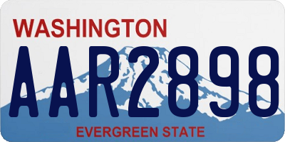WA license plate AAR2898
