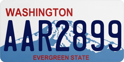 WA license plate AAR2899