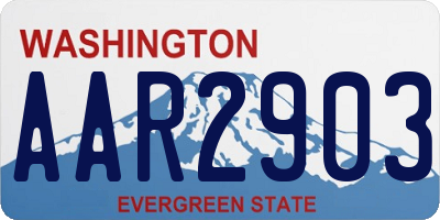 WA license plate AAR2903