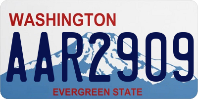 WA license plate AAR2909