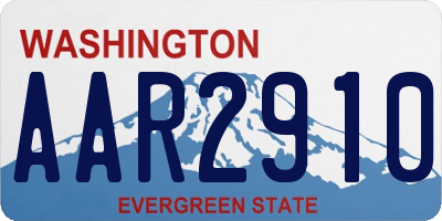 WA license plate AAR2910