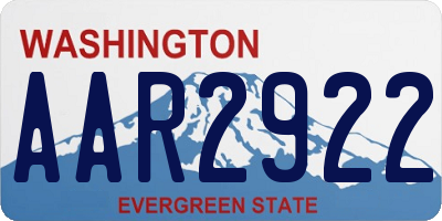 WA license plate AAR2922