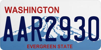 WA license plate AAR2930